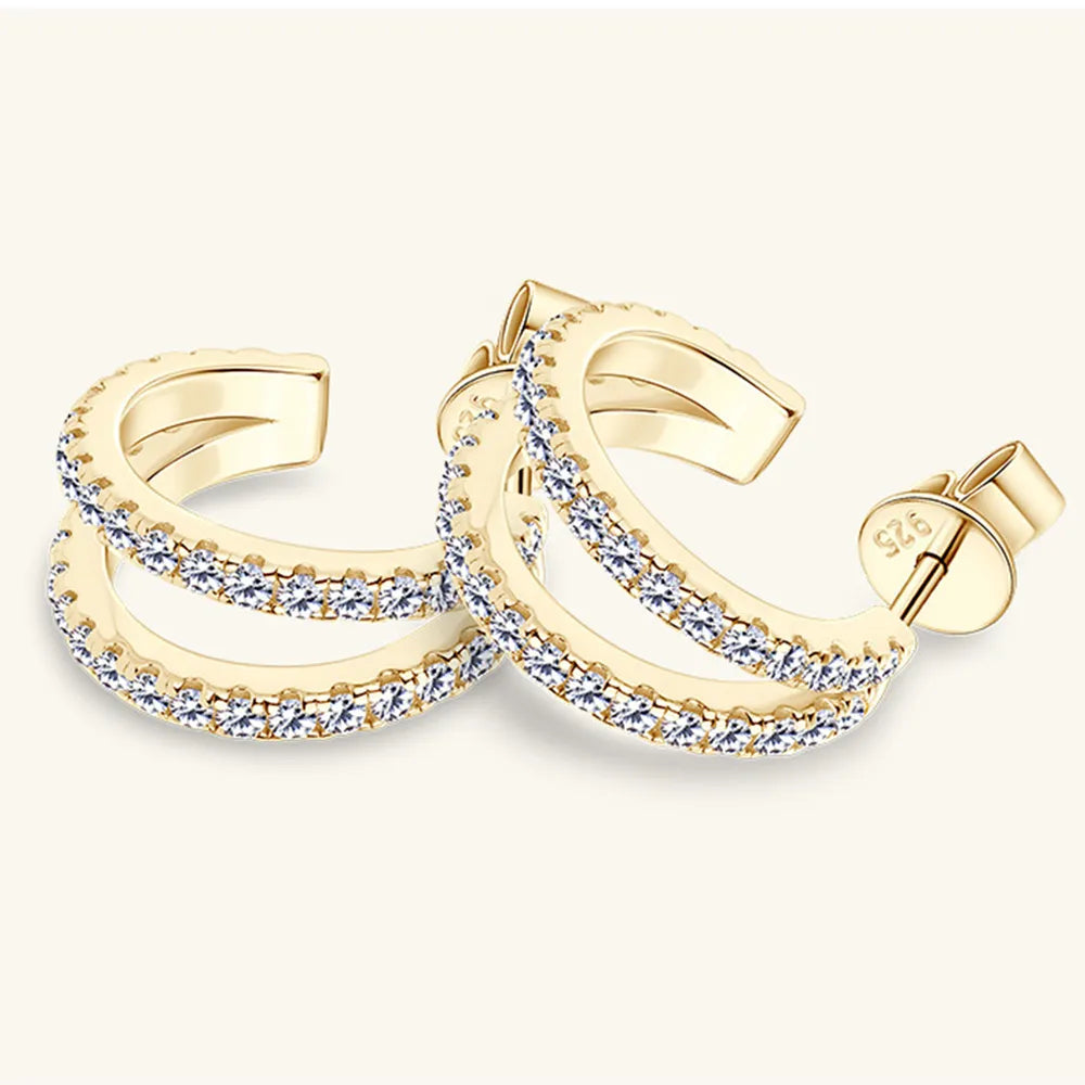Moissanite C-Hoop