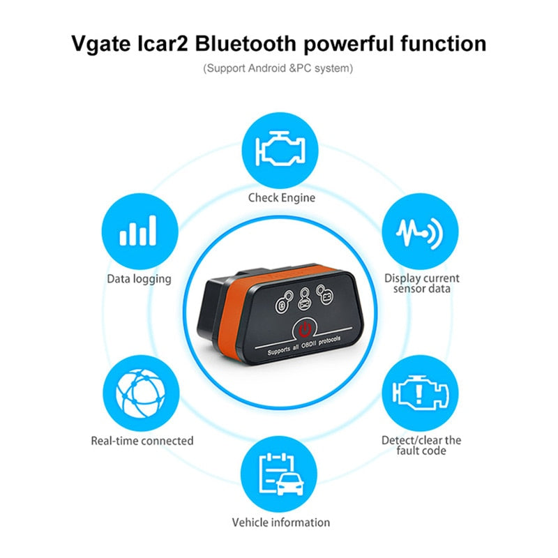 OBD2 Diagnostic-tool ELM327 Bluetooth/wifi for android/PC/IOS