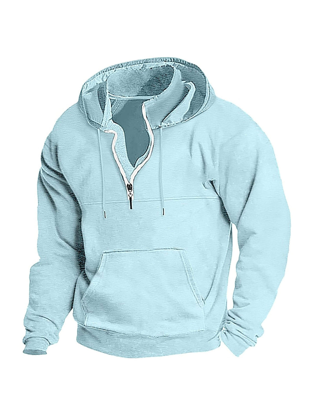 Simple Half - Zip Hoodie Casual Sport Solid Color Hooded Sweatshirt - nETwork