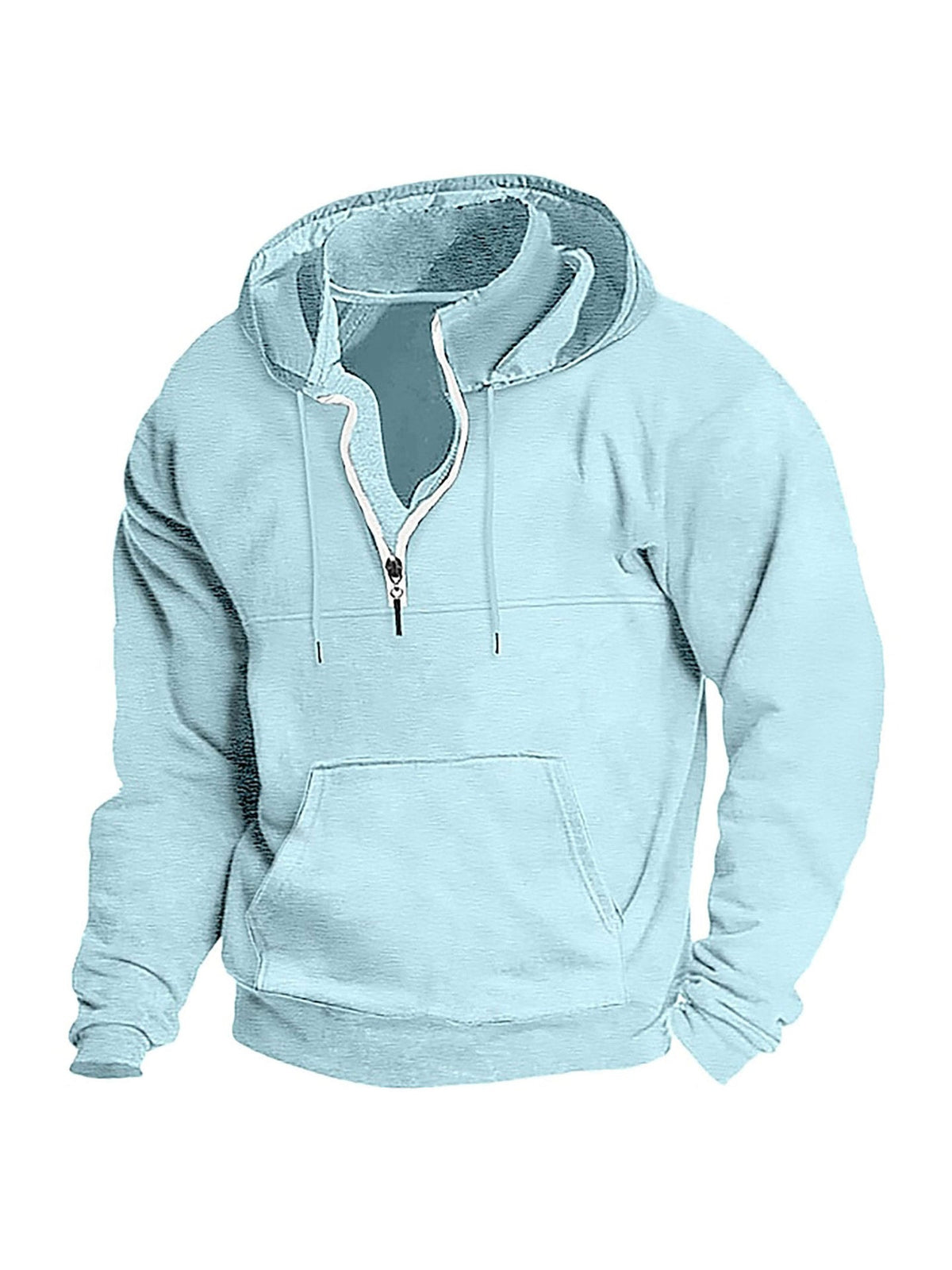 Simple Half - Zip Hoodie Casual Sport Solid Color Hooded Sweatshirt - nETwork